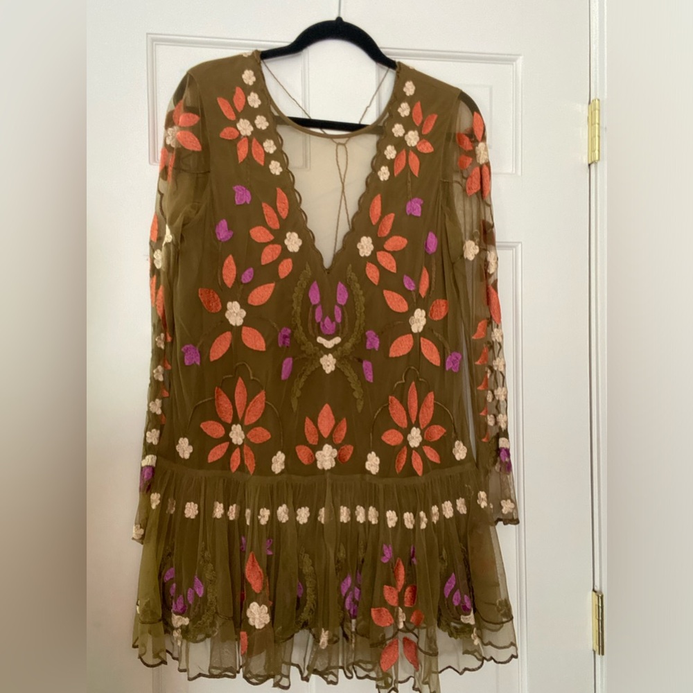 Free People green floral dress